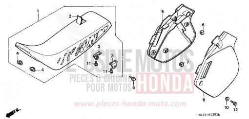 SIEGE/COUVERCLE LATERAL (CR500RM-) CR500RS de 1995